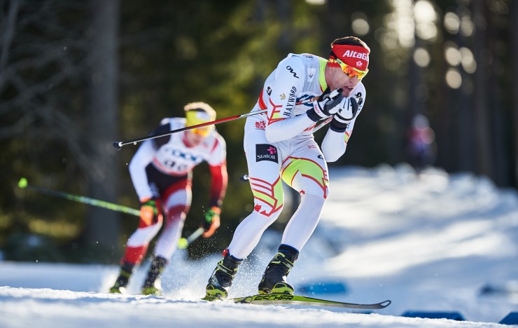 Canada’s Michael Somppi (AWCA/NST-Dev.) on his way to 69th in the men’s World Cup 15 k freestyle on Sunday in Ostersund, Sweden. (Photo: Fischer/NordicFocus)