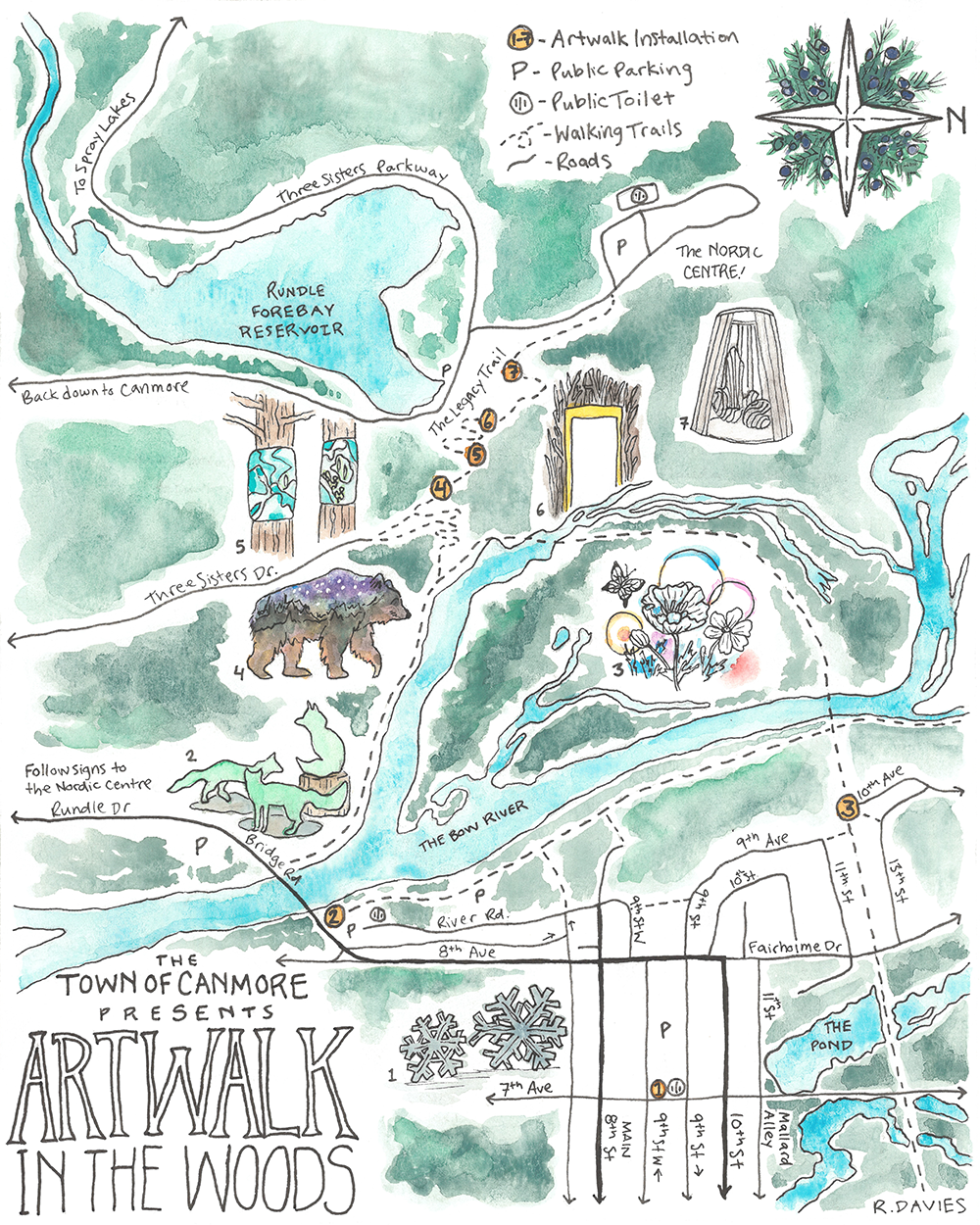 Art Walk in the Woods Map Canmore 2024